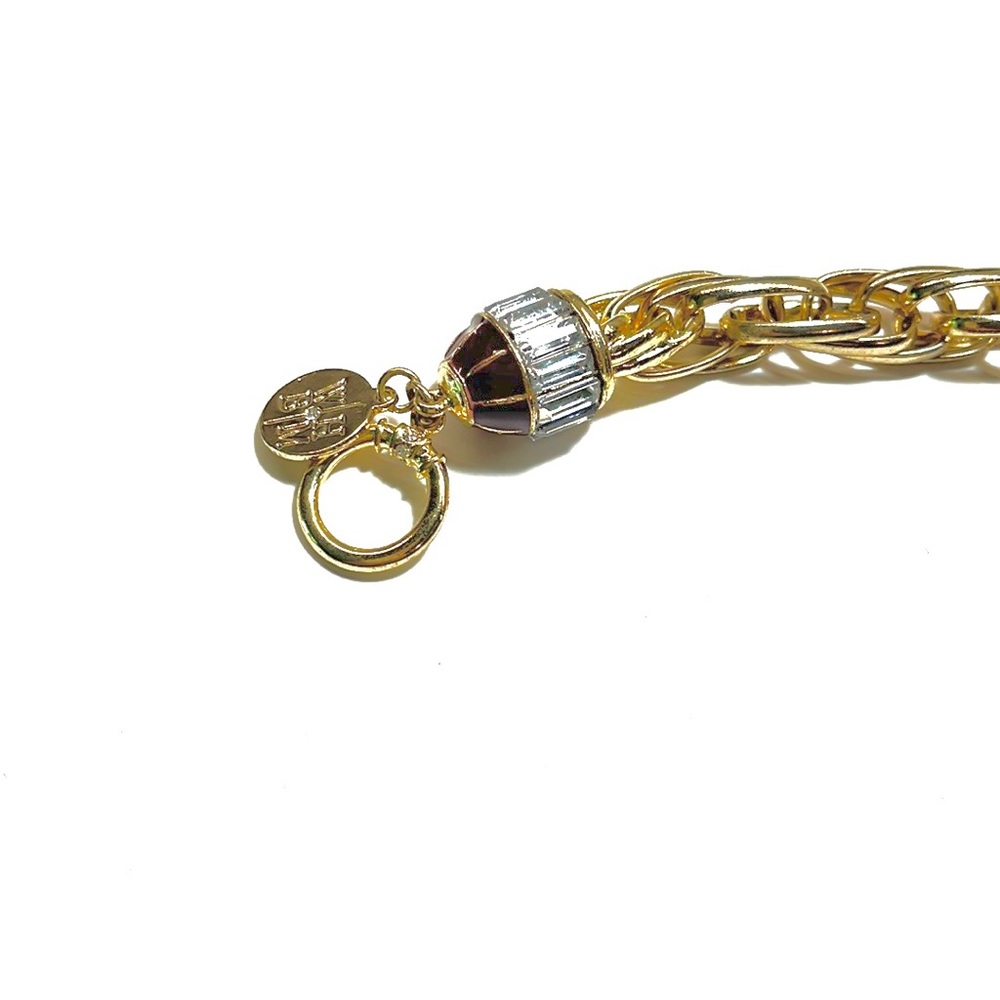 WHBM BURGUNDY CRYSTAL TASSEL TOGGLE BRACELET - Picture 5 of 5